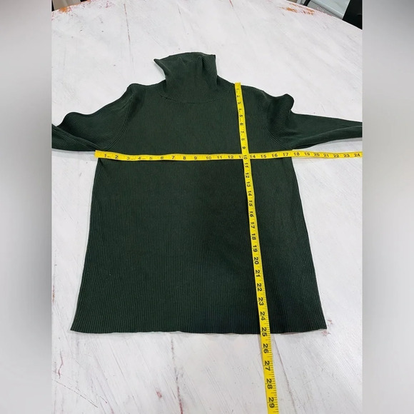 Anthropologie Maeve Button-Sleeve Turtleneck in Holly Green Size XL $90 - Picture 7 of 11